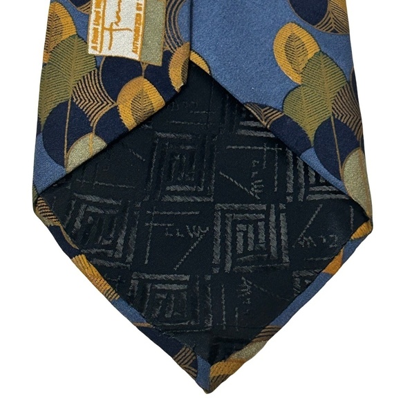 Frank Lloyd Wright Classic Necktie Tie Ferns Silk Branded and Embossed Italy Y2K - Picture 8 of 12